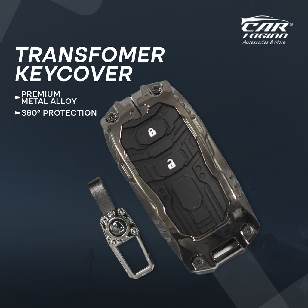 Premium Metal Black Transformer Series Soft Silicon Key Cover for Honda 2 Button Smart key