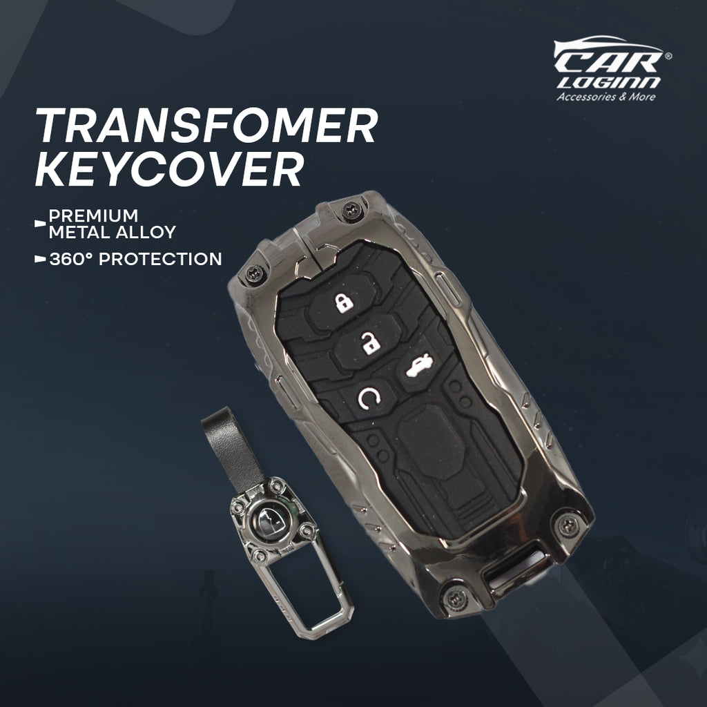 Premium Metal Black Transformer Series Soft Silicon Key Cover for New Honda Civic | New Amaze | New Honda city Smart key