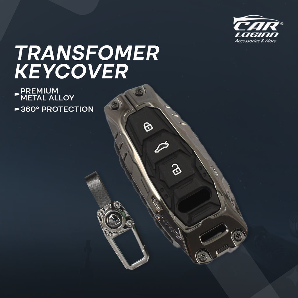 Premium Metal Black Transformer Series Soft Silicon Key Cover for Audi A5 | A4 | A3 | Q3 | Q5 | Q7 | Q8 Smart Key
