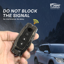 Load image into Gallery viewer, Premium Metal Black Transformer Series Soft Silicon Key Cover for Nissan Magnite 3 button Smart Key