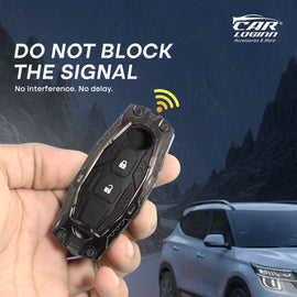 Premium Metal Black Transformer Series Soft Silicon Key Cover for Nissan Magnite 2 button Smart Key