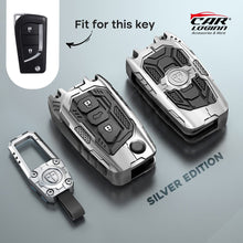 Load image into Gallery viewer, Premium Metal Black Transformer Series Soft Silicon Key Cover for TOYOTA 2 Button Flip Key