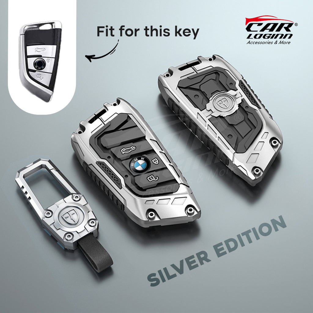 Premium Metal Black Transformer Series Soft Silicon Key Cover for BMW 3 Button Smartkey