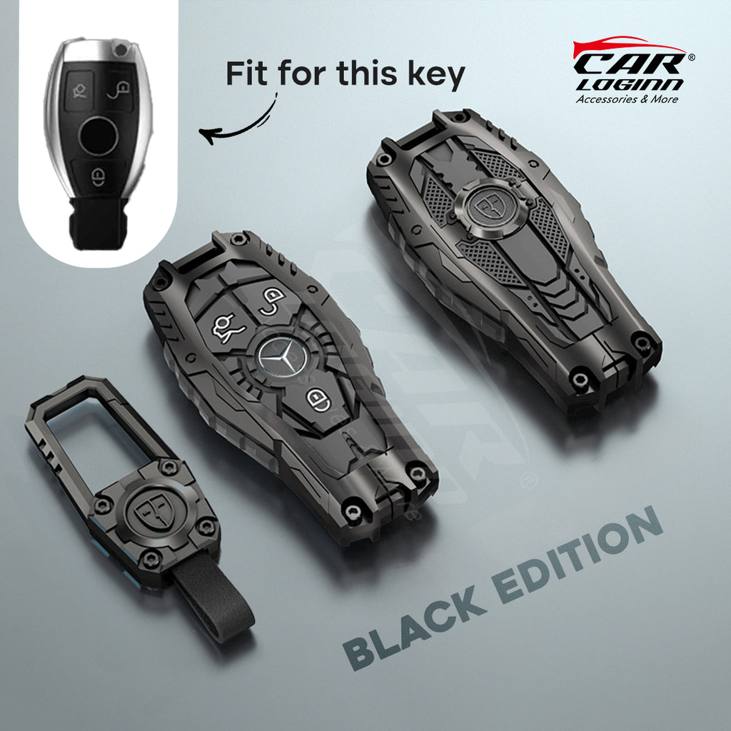 Premium Metal Black Transformer Series Soft Silicon Key Cover for Mercedes-Benz 3 Button Smartkey