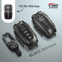 Load image into Gallery viewer, Premium Metal Black Transformer Series Soft Silicon Key Cover for TOYOTA 3 Button Smart Key