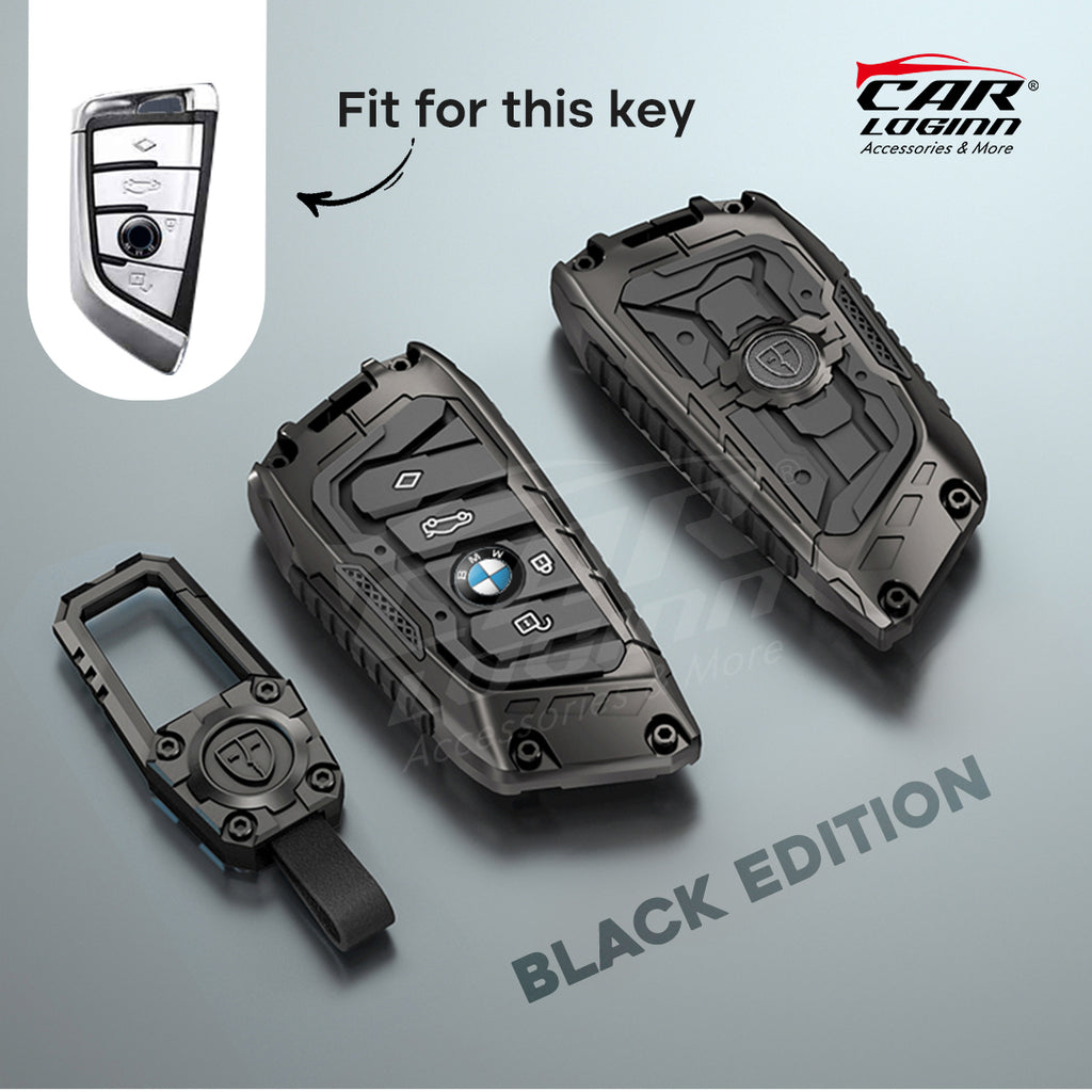 Premium Metal Black Transformer Series Soft Silicon Key Cover for BMW 4 Button Smartkey