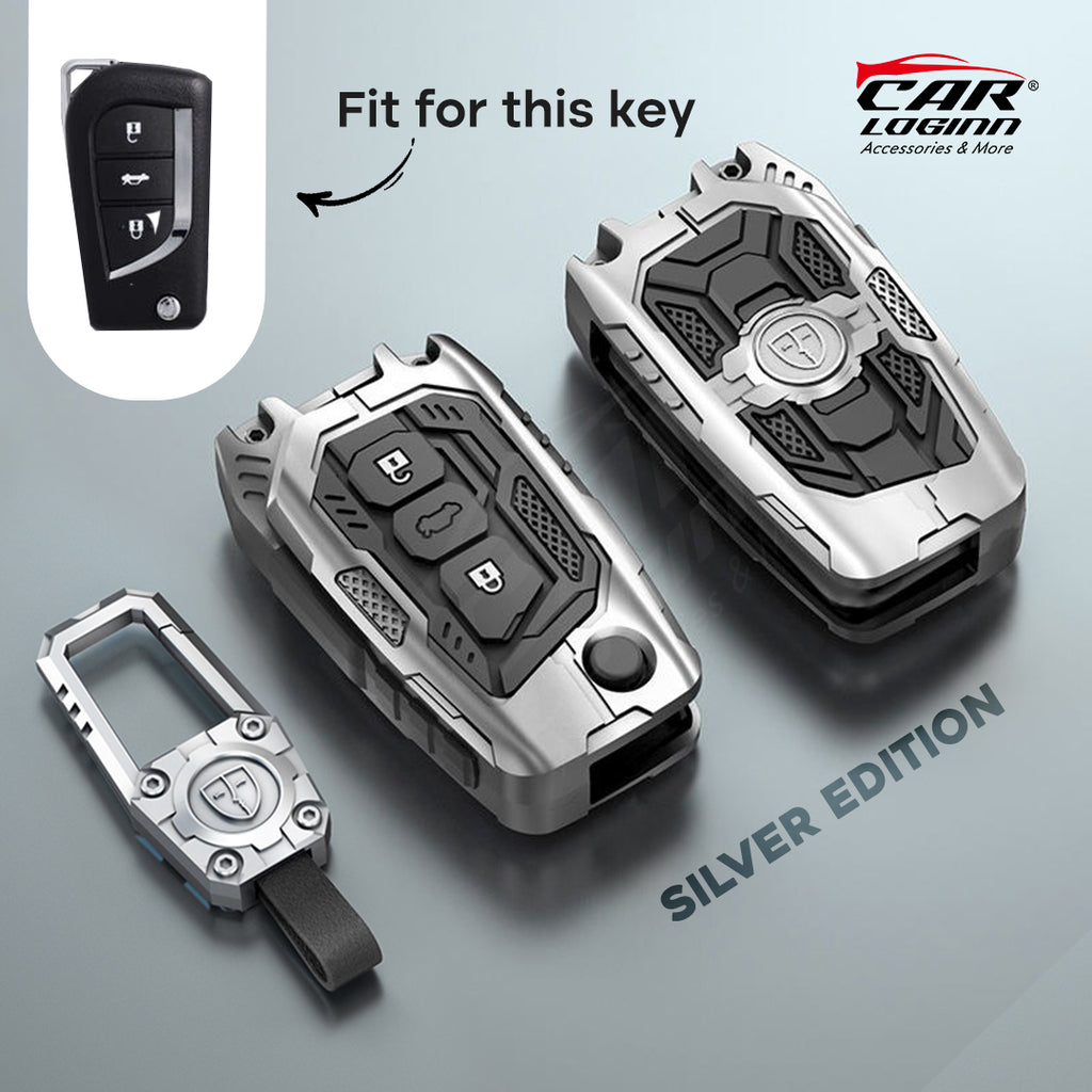 Premium Metal Black Transformer Series Soft Silicon Key Cover for TOYOTA 3 Button Flip Key