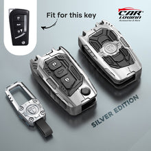 Load image into Gallery viewer, Premium Metal Black Transformer Series Soft Silicon Key Cover for TOYOTA 3 Button Flip Key