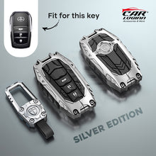 Load image into Gallery viewer, Premium Metal Black Transformer Series Soft Silicon Key Cover for TOYOTA 3 Button Smart Key