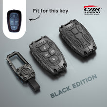 Load image into Gallery viewer, Premium Metal Black Transformer Series Soft Silicon Key Cover for Tata 4 Button Smart Key