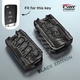 Premium Metal Black Transformer Series Soft Silicon Key Cover for Skoda/VW 3 Button FlipKey
