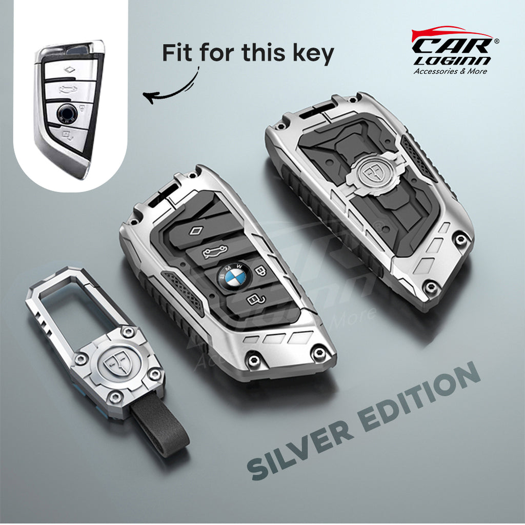Premium Metal Black Transformer Series Soft Silicon Key Cover for BMW 4 Button Smartkey