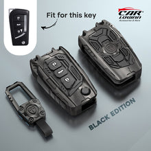 Load image into Gallery viewer, Premium Metal Black Transformer Series Soft Silicon Key Cover for TOYOTA 3 Button Flip Key