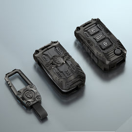 Premium Metal Black Transformer Series Soft Silicon Key Cover for Skoda/VW 3 Button Flip Key