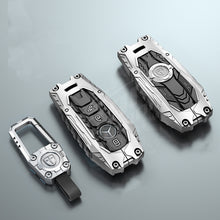 Load image into Gallery viewer, Premium Metal Black Transformer Series Soft Silicon Key Cover for Mercedes-Benz 3 Button Smartkey