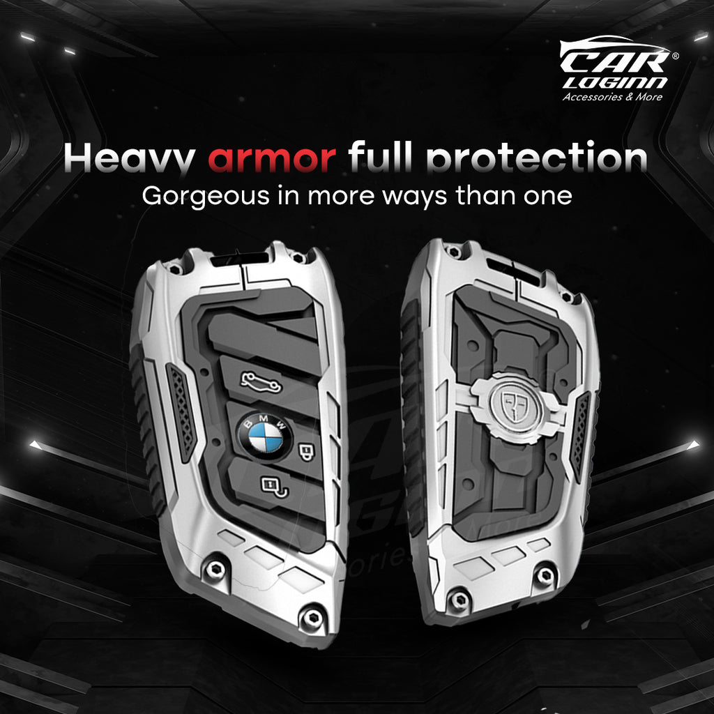 Premium Metal Black Transformer Series Soft Silicon Key Cover for BMW 3 Button Smartkey