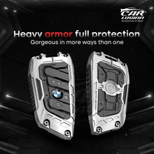 Load image into Gallery viewer, Premium Metal Black Transformer Series Soft Silicon Key Cover for BMW 3 Button Smartkey