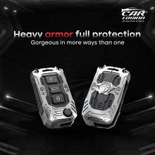 Load image into Gallery viewer, Premium Metal Black Transformer Series Soft Silicon Key Cover for Skoda/VW 3 Button Flip Key