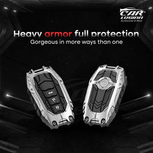 Load image into Gallery viewer, Premium Metal Black Transformer Series Soft Silicon Key Cover for TOYOTA 3 Button Smart Key