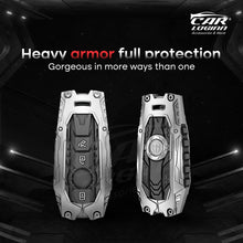 Load image into Gallery viewer, Premium Metal Black Transformer Series Soft Silicon Key Cover for Mercedes-Benz 3 Button Smartkey