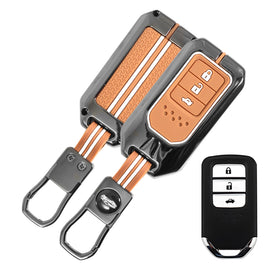 Metal Zinc Soft Silicon Key Case for Honda Elevate | Amaze | Jazz | Honda City | BR-V| CR-V | WR-V (3 Button Smart Key)