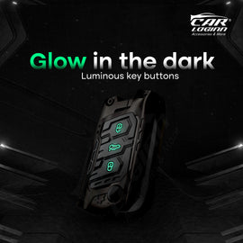 Premium Metal Black Transformer Series Soft Silicon Key Cover for Skoda/VW 3 Button FlipKey