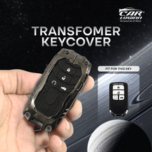 Load image into Gallery viewer, Premium Metal Black Transformer Series Soft Silicon Key Cover for New Honda Civic | New Amaze | New Honda city Smart key