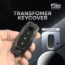 Load image into Gallery viewer, Premium Metal Black Transformer Series Soft Silicon Key Cover for Nissan Magnite 3 button Smart Key