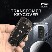 Load image into Gallery viewer, Premium Metal Black Transformer Series Soft Silicon Key Cover for Audi A3 | A6 | Q3 | Q5 | Q7 - Flip key