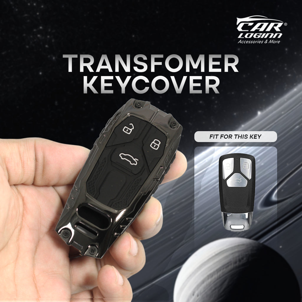 Premium Metal Black Transformer Series Soft Silicon Key Cover for New Model Audi A3 | A4 | A5 | Q3 | Q7 | Q5 | Q8