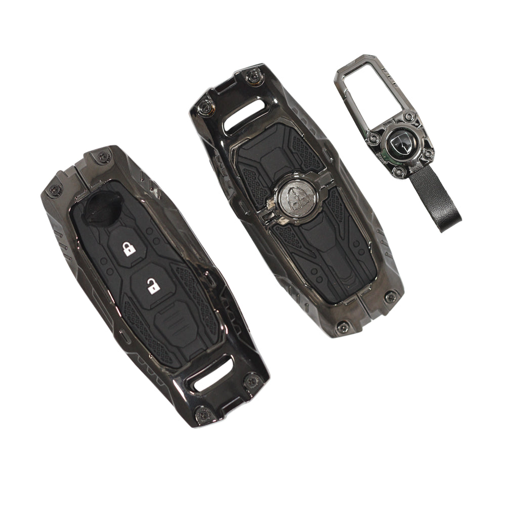 Premium Metal Black Transformer Series Soft Silicon Key Cover for Nissan 2 Button smart Key