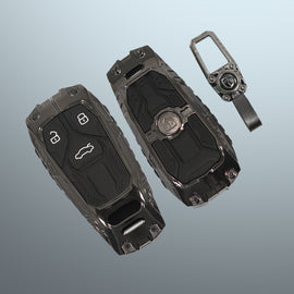 Premium Metal Black Transformer Series Soft Silicon Key Cover for New Model Audi A3 | A4 | A5 | Q3 | Q7 | Q5 | Q8