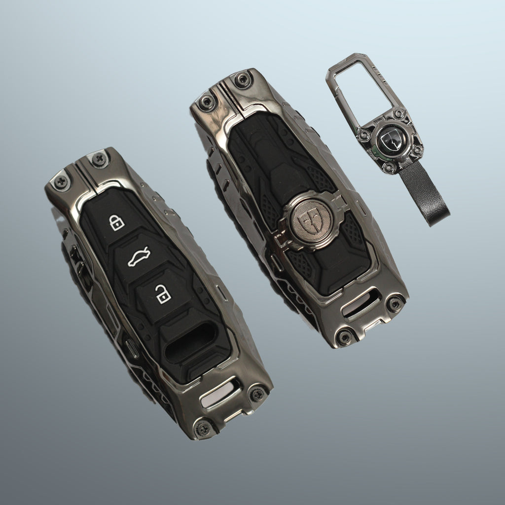 Premium Metal Black Transformer Series Soft Silicon Key Cover for Audi A5 | A4 | A3 | Q3 | Q5 | Q7 | Q8 Smart Key