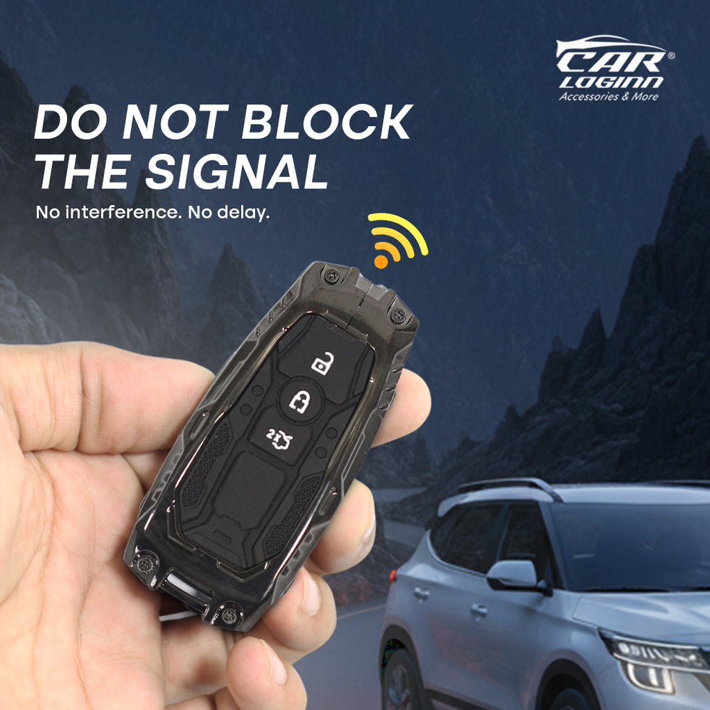 Premium Metal Black Transformer Series Soft Silicon Key Cover for FORD 3 Button Smart Key