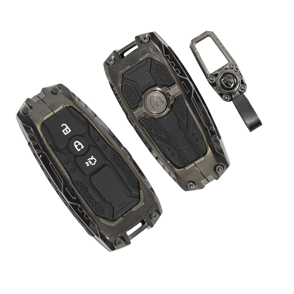 Premium Metal Black Transformer Series Soft Silicon Key Cover for FORD 3 Button Smart Key
