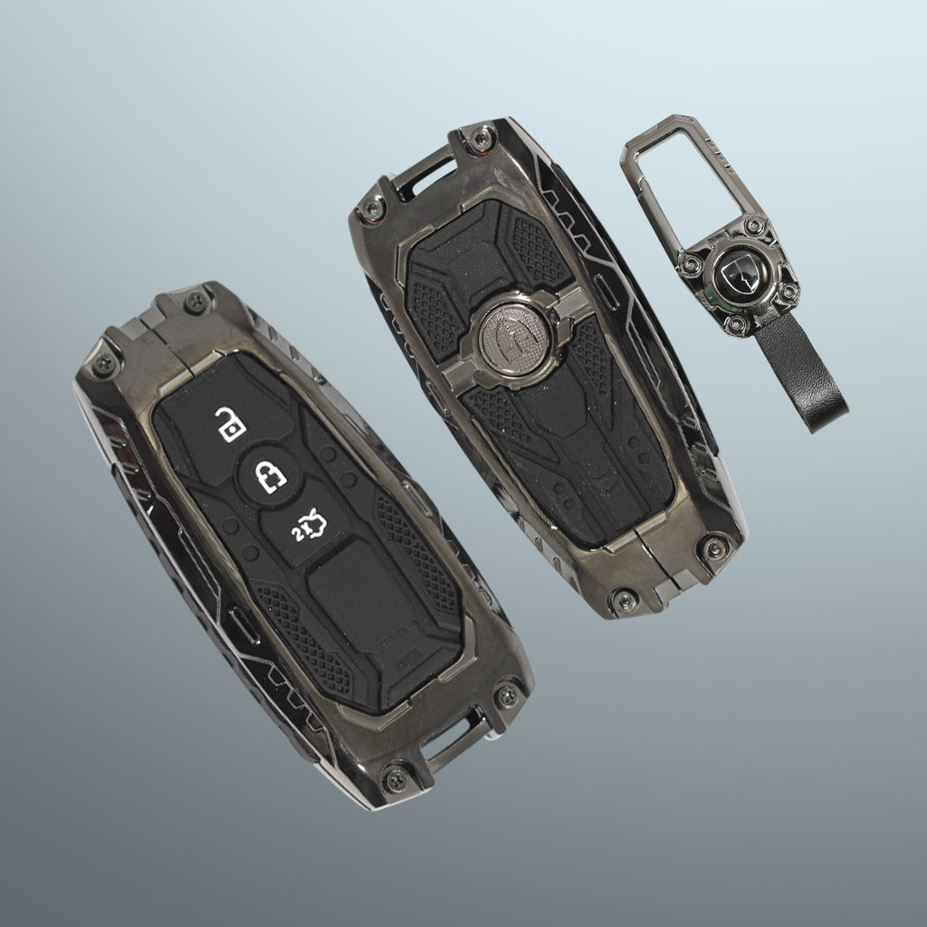 Premium Metal Black Transformer Series Soft Silicon Key Cover for FORD 3 Button Smart Key