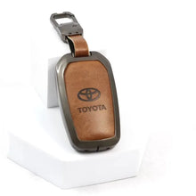 Load image into Gallery viewer, Metal Leather Key case for Toyota Innova Hycross | Fortuner | Innova Crysta | Legender - (2 Button Smart Key)