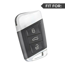 Load image into Gallery viewer, Metal Leather Key case for Volkswagen Tiguan | Virtus | Tayron | Tiguan R-line &amp; Skoda Kushaq | Superb | Kodiaq | Slavia - (3 Button)